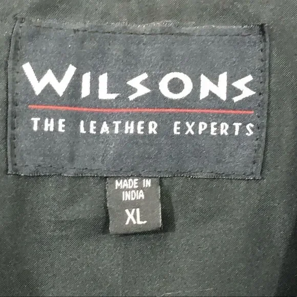 WILSONS LEATHER VEST - SIZE XL BLACK LEATHER VEST.  APPEARS TO BE VINTAGE - Picture 10 of 10